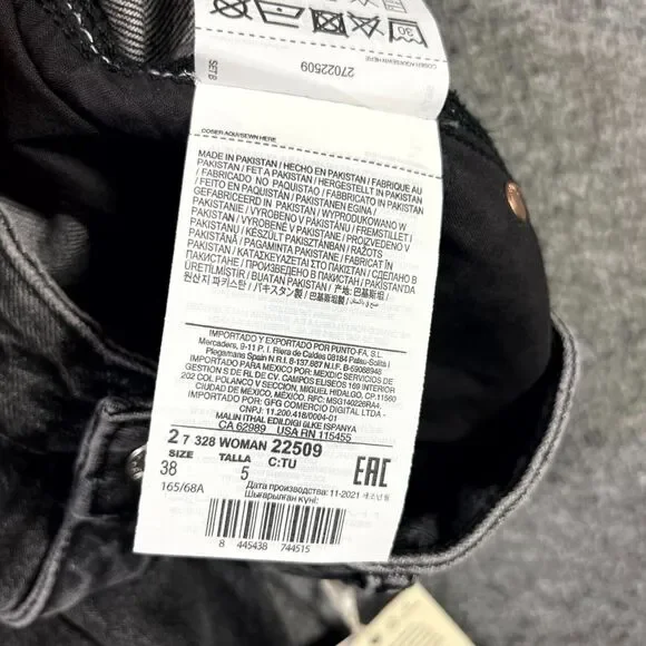 MNG Mango High Waist Tapered Fit Jeans Black Womens Size USA 6 EUR 38 (30x30) - Picture 10 of 15